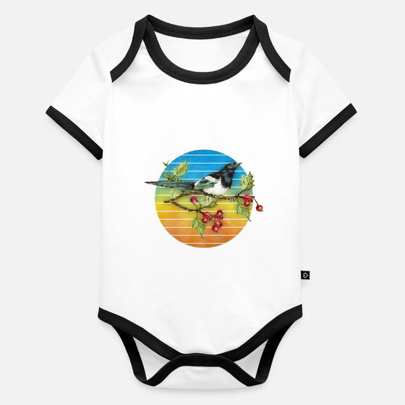 Colorful bird Organic Baby Contrasting Bodysuit