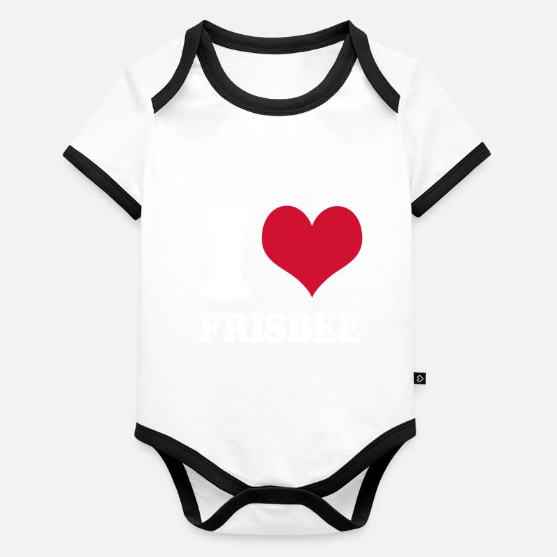 J’adore le frisbee Body Bébé bio contrasté manches courtes