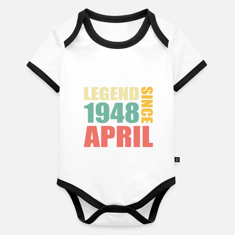 75th birthday April Born 1948 Gift idea Organic Baby Contrasting Bodysuit