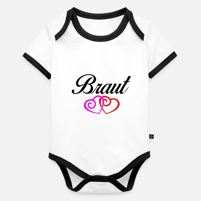 braut 1 Baby Bio-Kurzarm-Kontrastbody