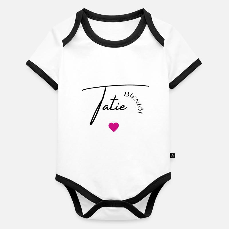 Bientôt tatie Body Bébé bio contrasté manches courtes