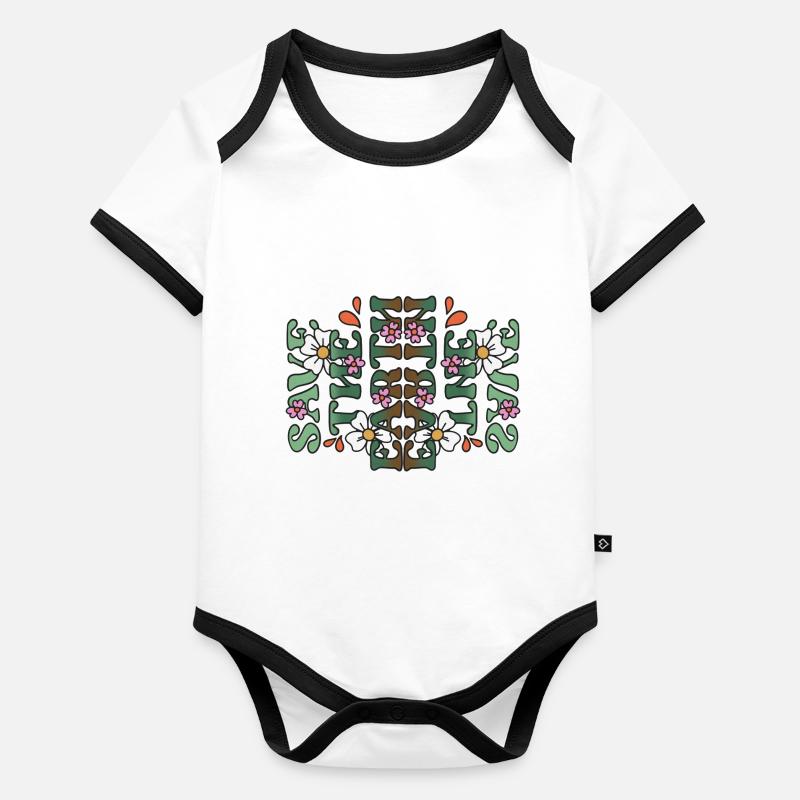 Save the planet | Earth day Body Bébé bio contrasté manches courtes