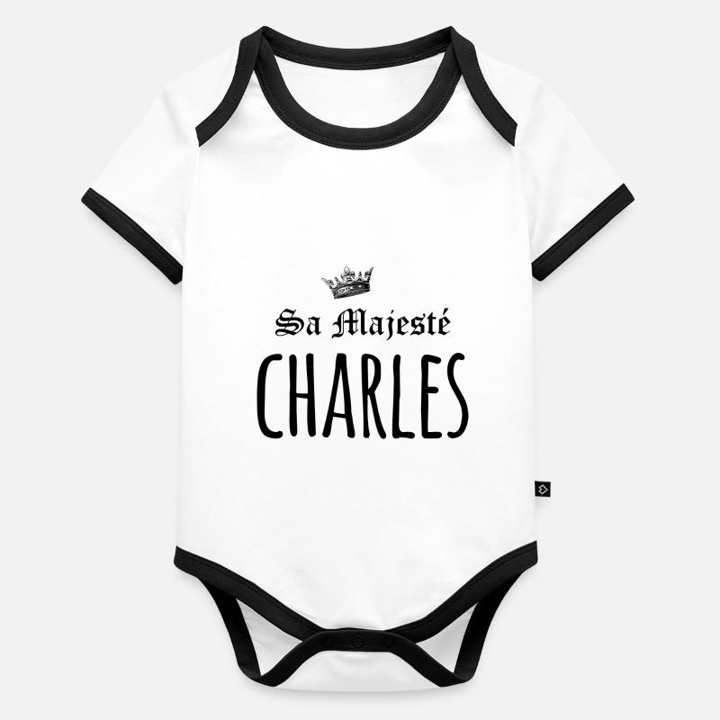 Sa majesté Charles Body Bébé bio contrasté manches courtes