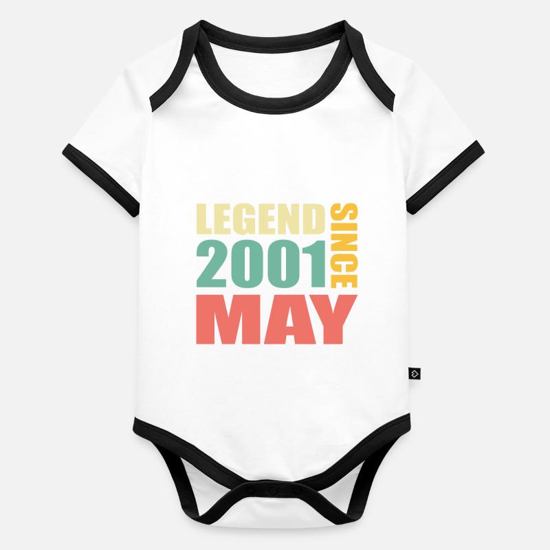22e anniversaire Mai Né 2001 Idée cadeau Body Bébé bio contrasté manches courtes