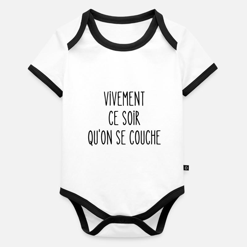 vivement ce soir Body Bébé bio contrasté manches courtes
