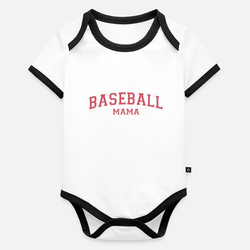 Maman baseball Body Bébé bio contrasté manches courtes