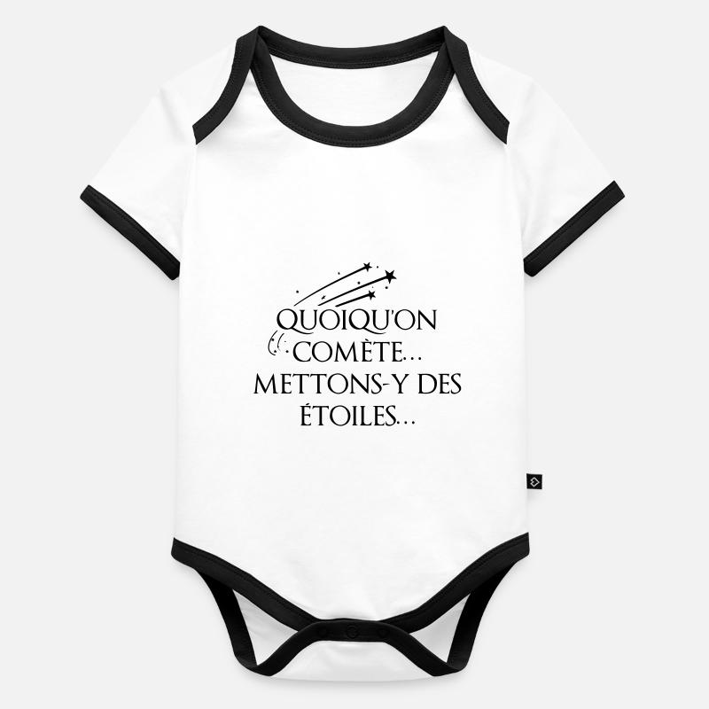 Comète Body Bébé bio contrasté manches courtes