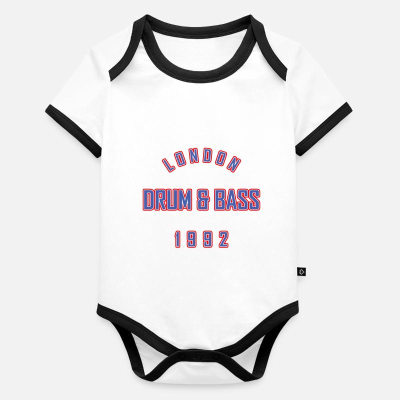 DRUM AND BASS 1992 Organic Baby Contrasting Bodysuit