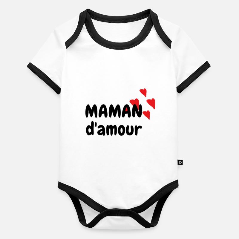 MAMAN d'amour Body Bébé bio contrasté manches courtes