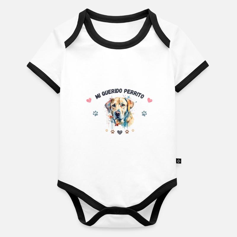 Mon toutou d'amour G1 BLK Body Bébé bio contrasté manches courtes