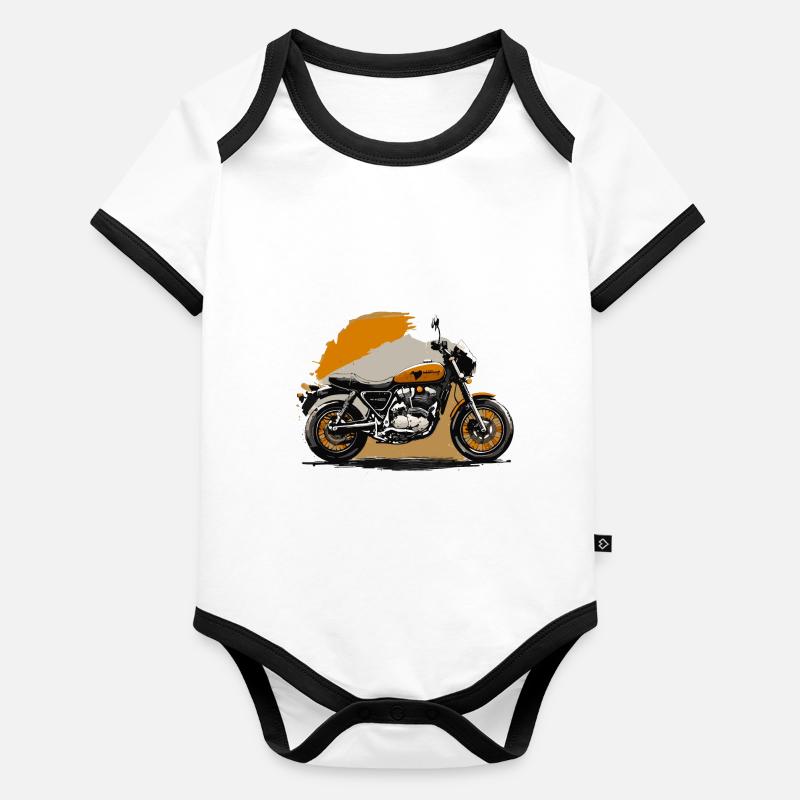 Retro motorcycle Organic Baby Contrasting Bodysuit