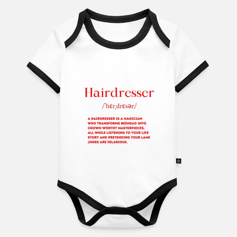 Friseur Definition Englisch Baby Bio-Kurzarm-Kontrastbody