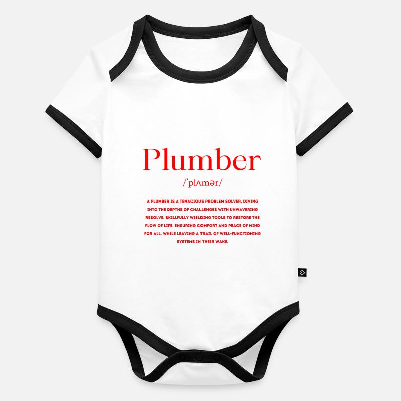 Définition de plombier Body Bébé bio contrasté manches courtes