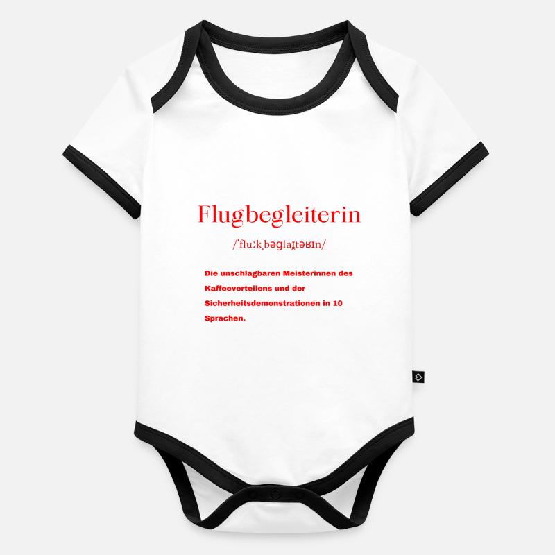 Flugbegleiterin Definition Baby Bio-Kurzarm-Kontrastbody
