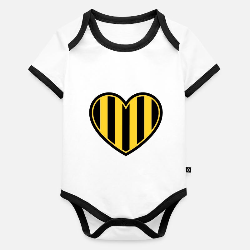 Cœur de rongeur Body Bébé bio contrasté manches courtes