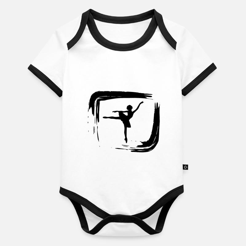 Dancing Dance Music Baby Bio-Kurzarm-Kontrastbody