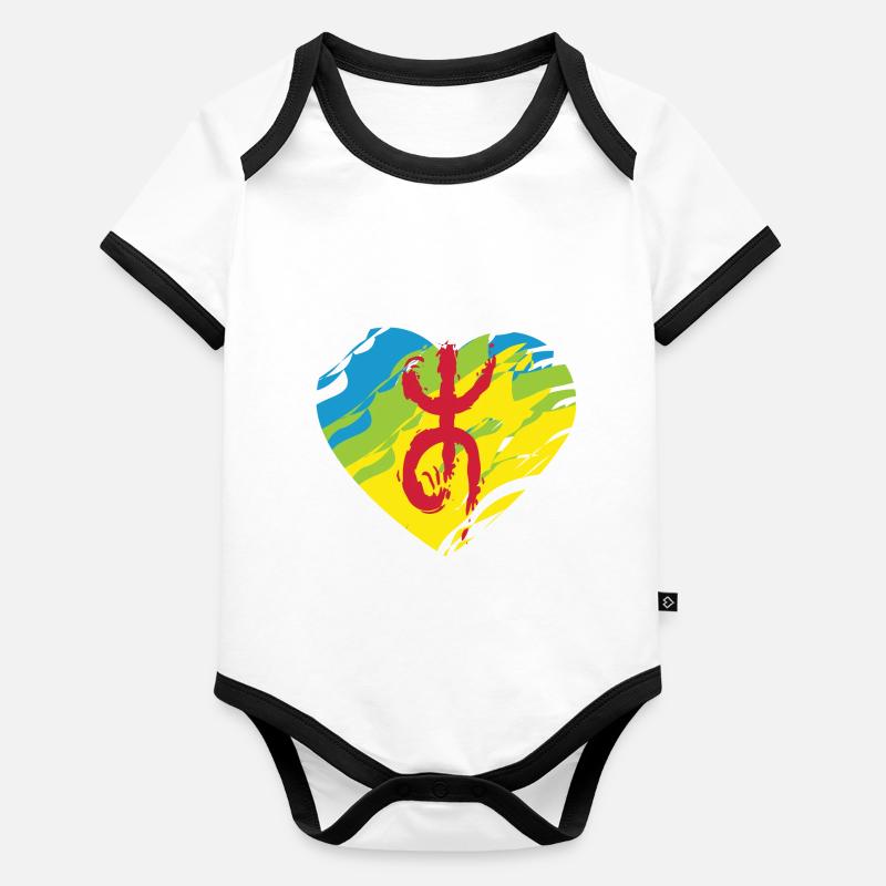 Z Imazighen (Drapeau Amazigh) Body Bébé bio contrasté manches courtes