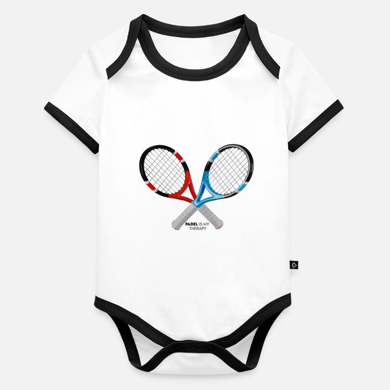 Padel is my therapy Body Bébé bio contrasté manches courtes