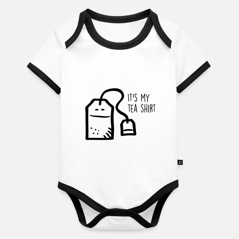 C’est ma chemise de thé Body Bébé bio contrasté manches courtes