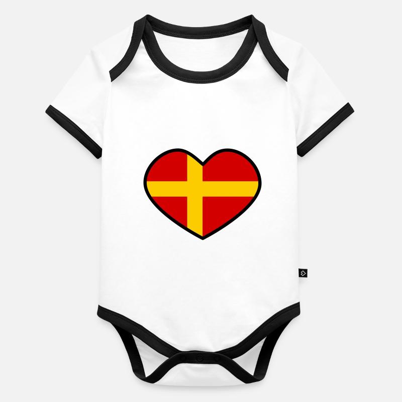 Coeur de Skåne Body Bébé bio contrasté manches courtes