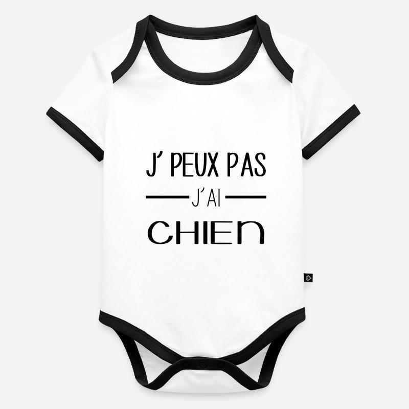 Chien lover, mon compagnon fidèle! Body Bébé bio contrasté manches courtes