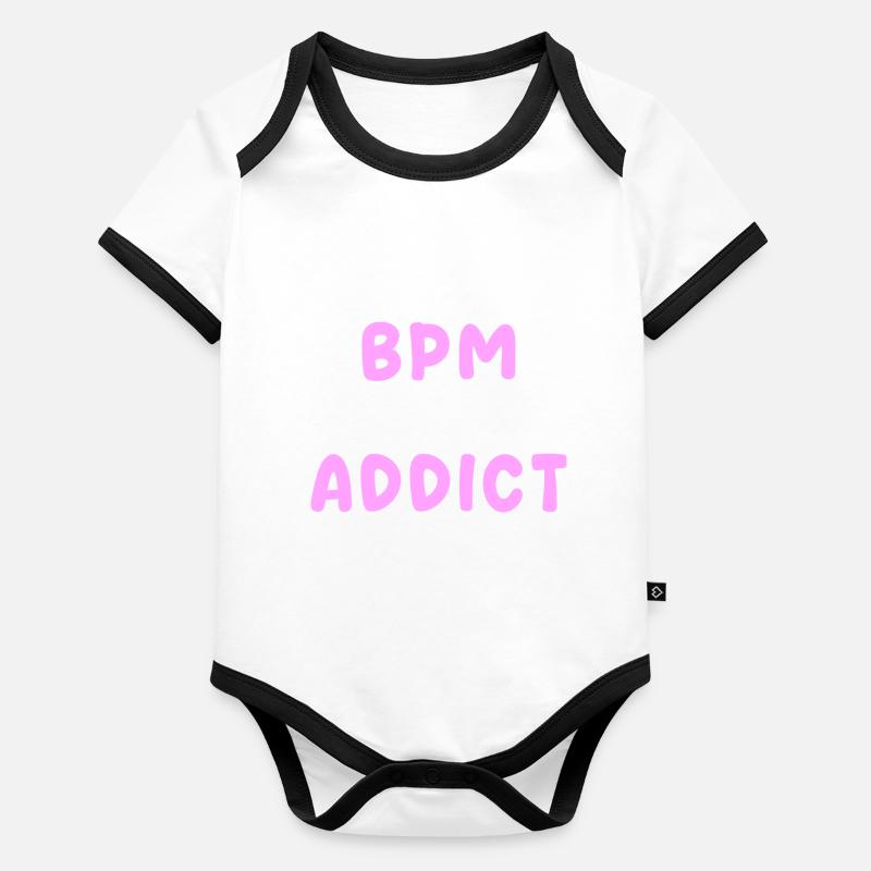 BPM Techno Musik Teuf Baby Bio-Kurzarm-Kontrastbody
