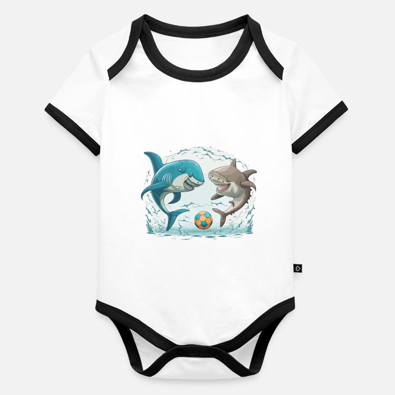Shark Kick Organic Baby Contrasting Bodysuit
