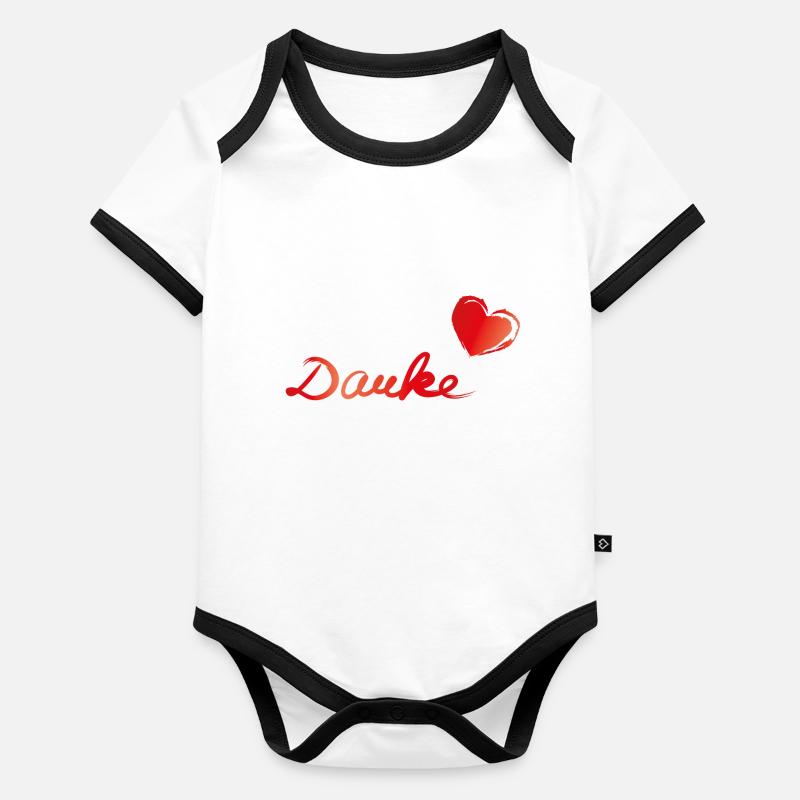 danke herz Baby Bio-Kurzarm-Kontrastbody