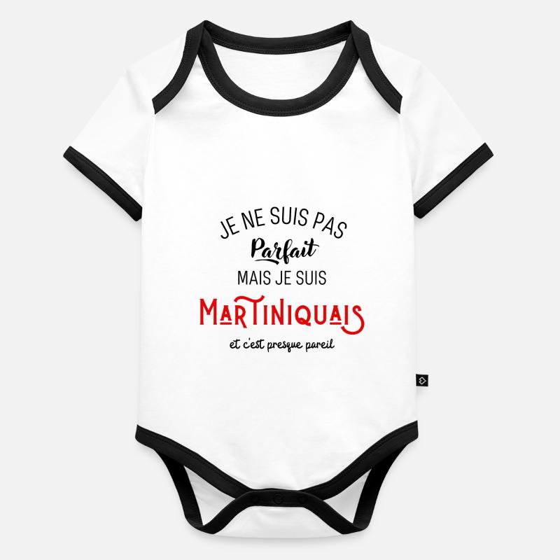 Pas parfait mais martiniquais Body Bébé bio contrasté manches courtes