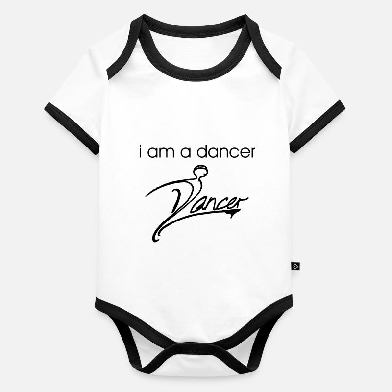 I Am a dancer - black design Organic Baby Contrasting Bodysuit