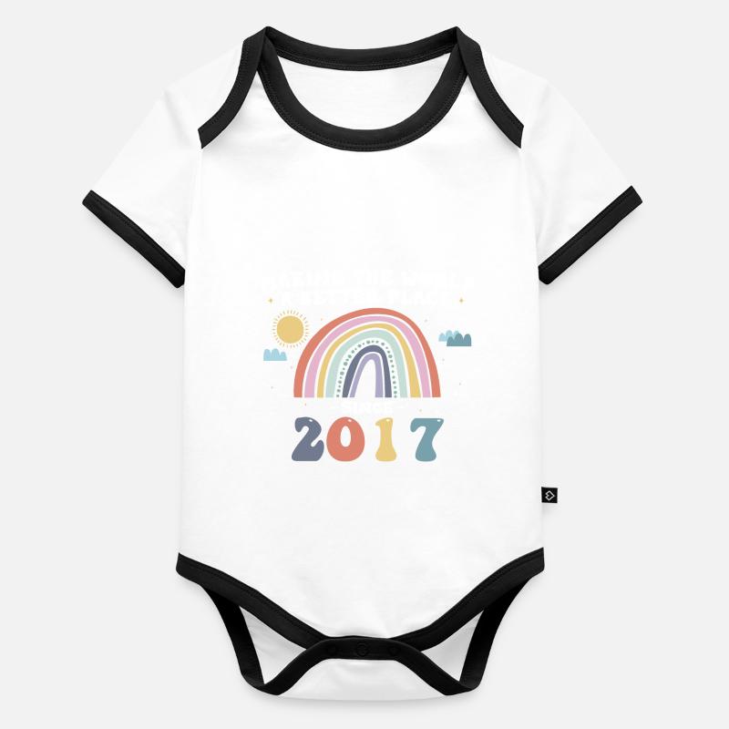Making The World a Better Place Since 2017, 6th Organic Baby Contrasting Bodysuit