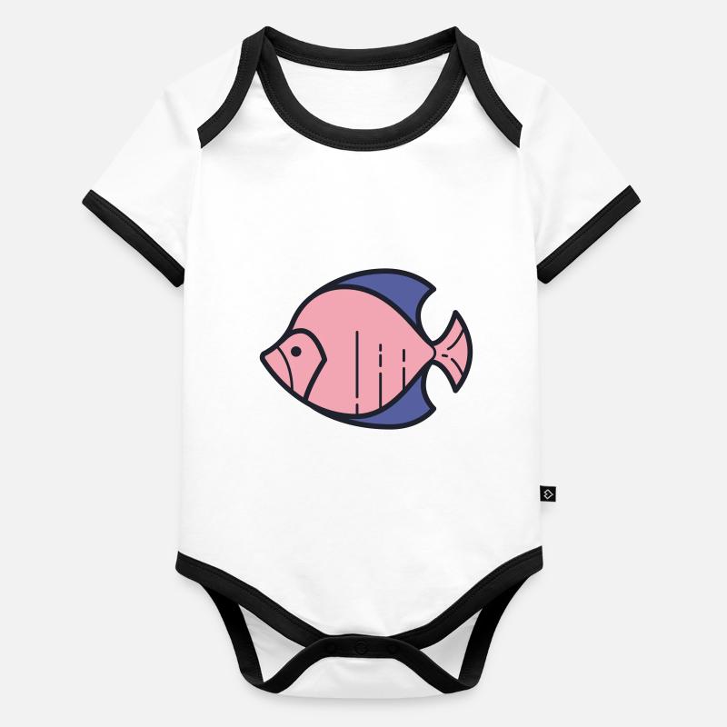 Fish Organic Baby Contrasting Bodysuit