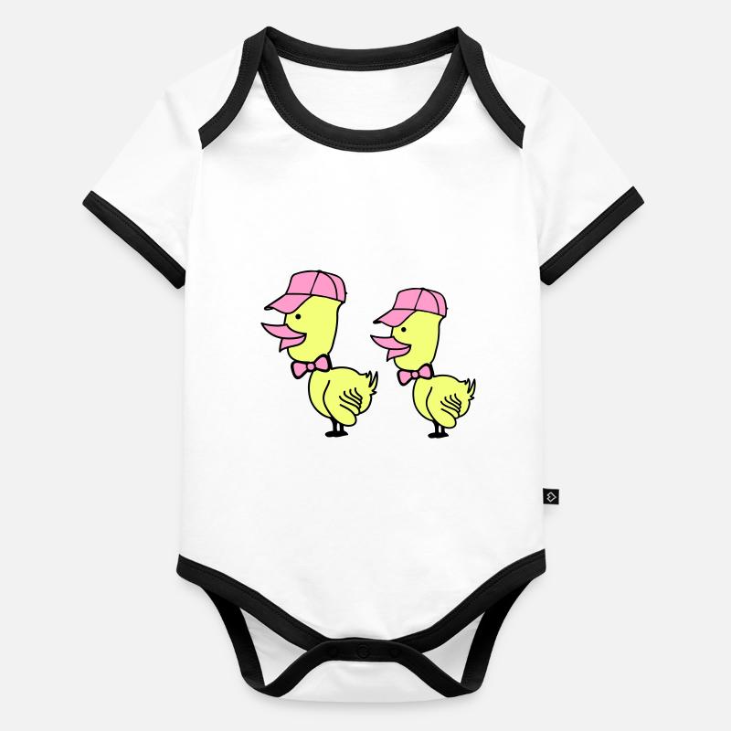 Bonnet de canard Body Bébé bio contrasté manches courtes