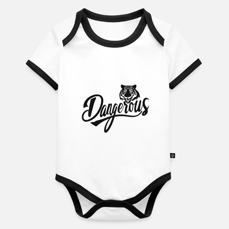 Korean White Tiger Organic Baby Contrasting Bodysuit
