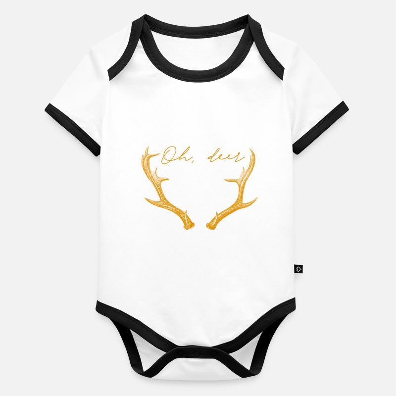 Oh, deer Baby Bio-Kurzarm-Kontrastbody