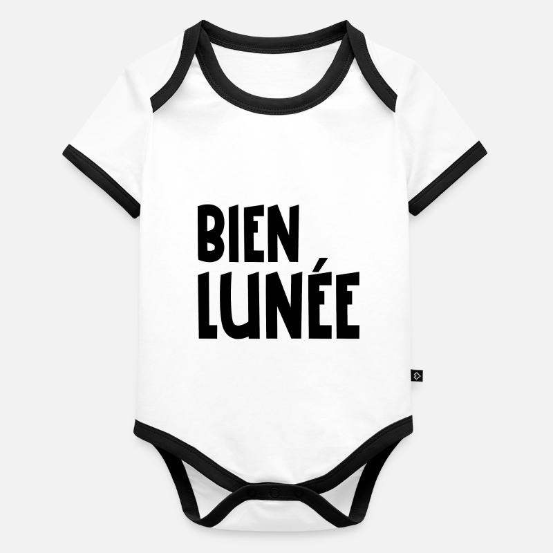 bien lunée Body Bébé bio contrasté manches courtes