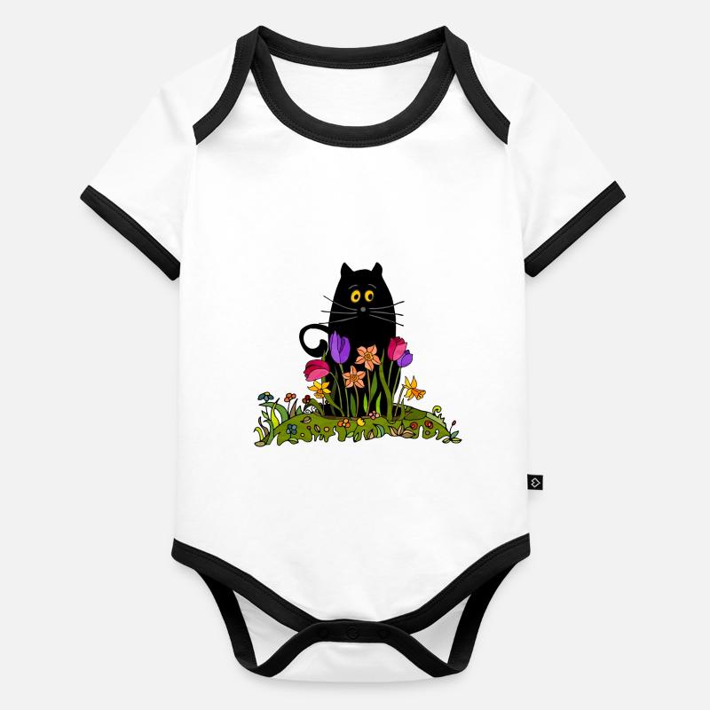 Cat Organic Baby Contrasting Bodysuit