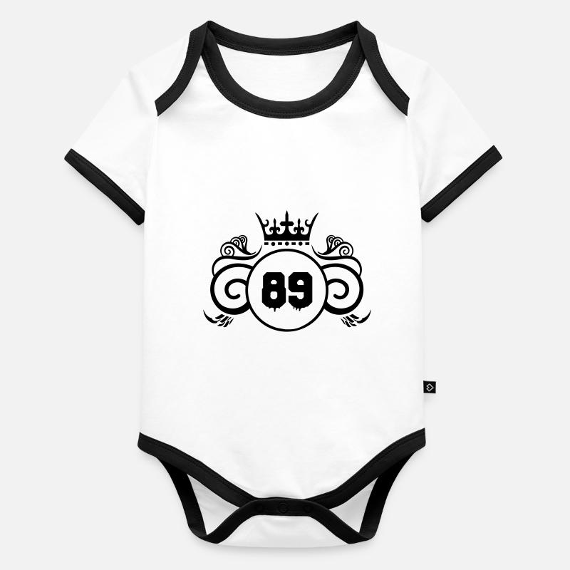 Armoiries 89 Body Bébé bio contrasté manches courtes