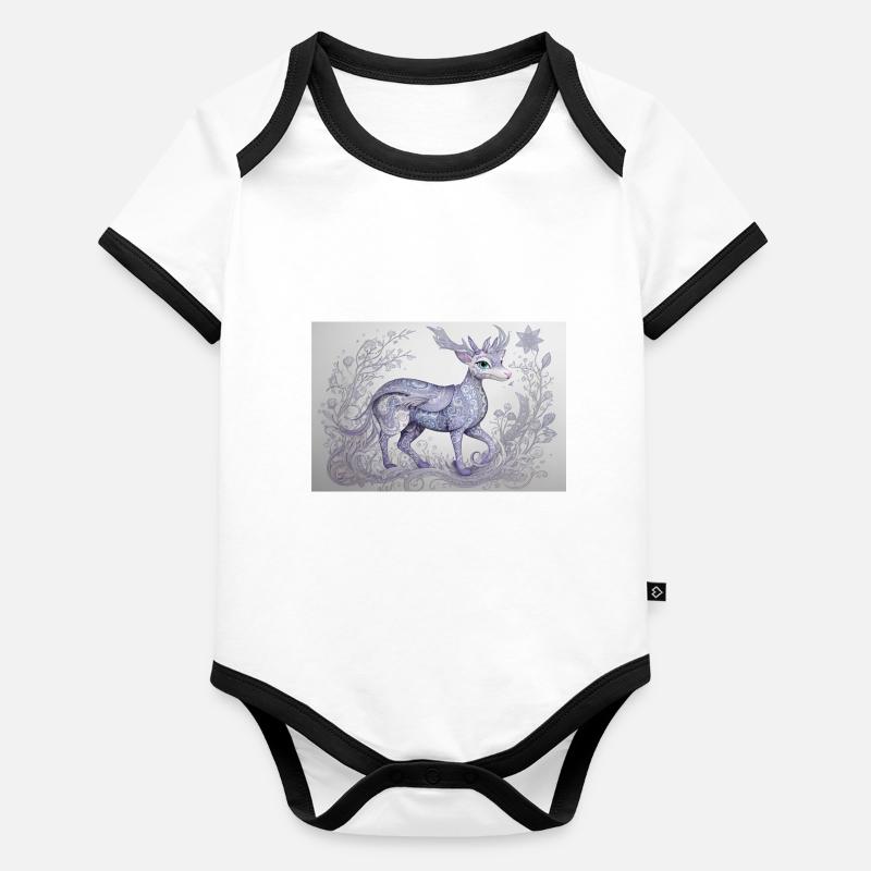 mystical animal 20 Organic Baby Contrasting Bodysuit