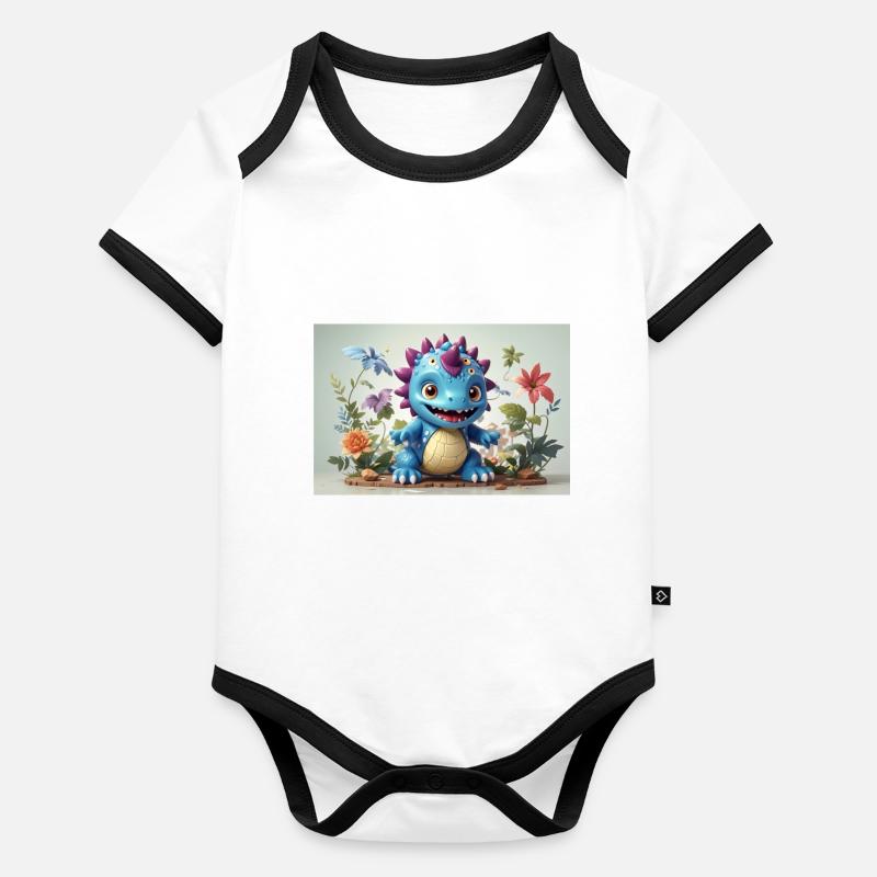 Monster 10 Baby Bio-Kurzarm-Kontrastbody