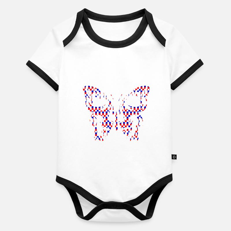 Tatouage Papillon Nature Papillons Mignon Cocon D’été Body Bébé bio contrasté manches courtes