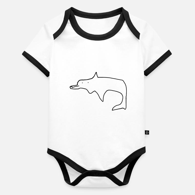 Delfin Baby Bio-Kurzarm-Kontrastbody