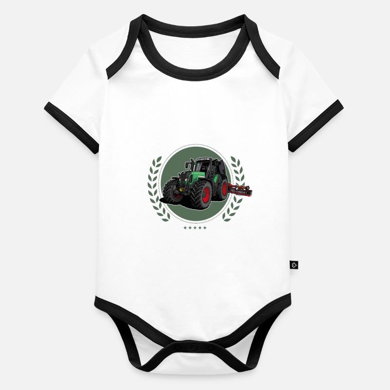Tractor // Illustration Organic Baby Contrasting Bodysuit