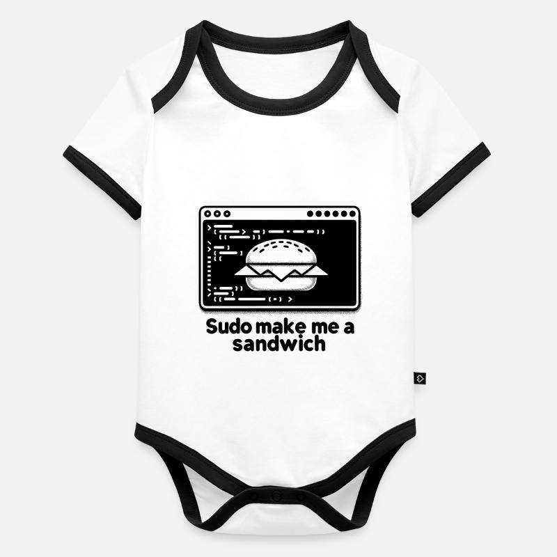 Sudo Fais-moi un sandwich Body Bébé bio contrasté manches courtes