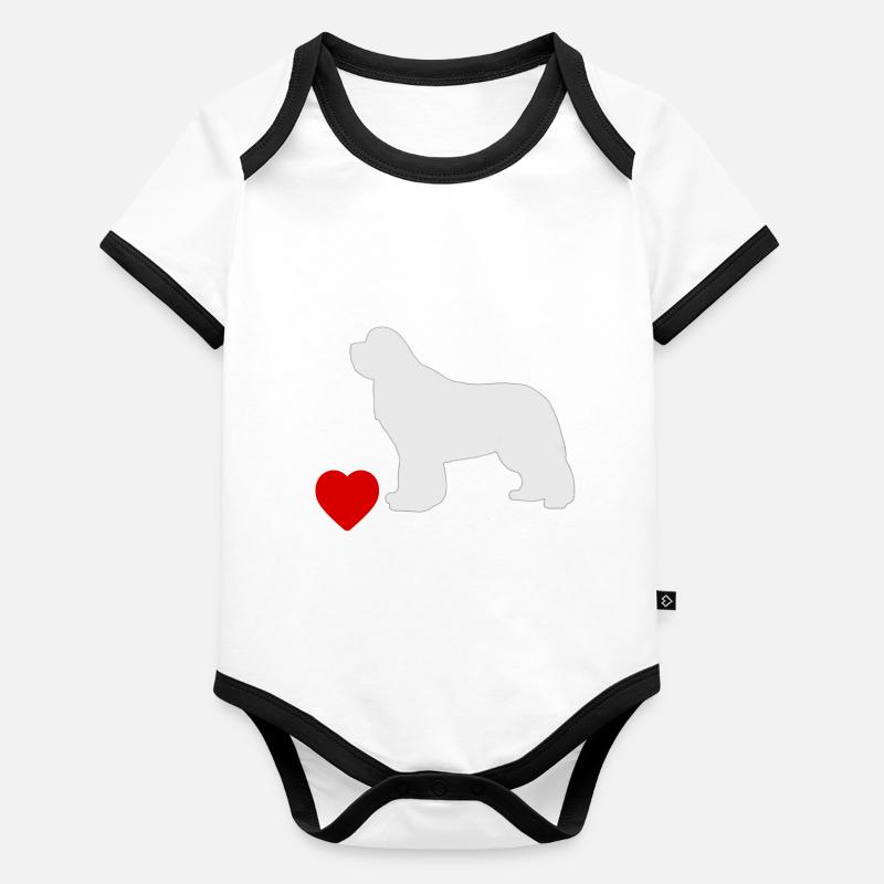 Love is a Newfoundland 003 Baby Bio-Kurzarm-Kontrastbody