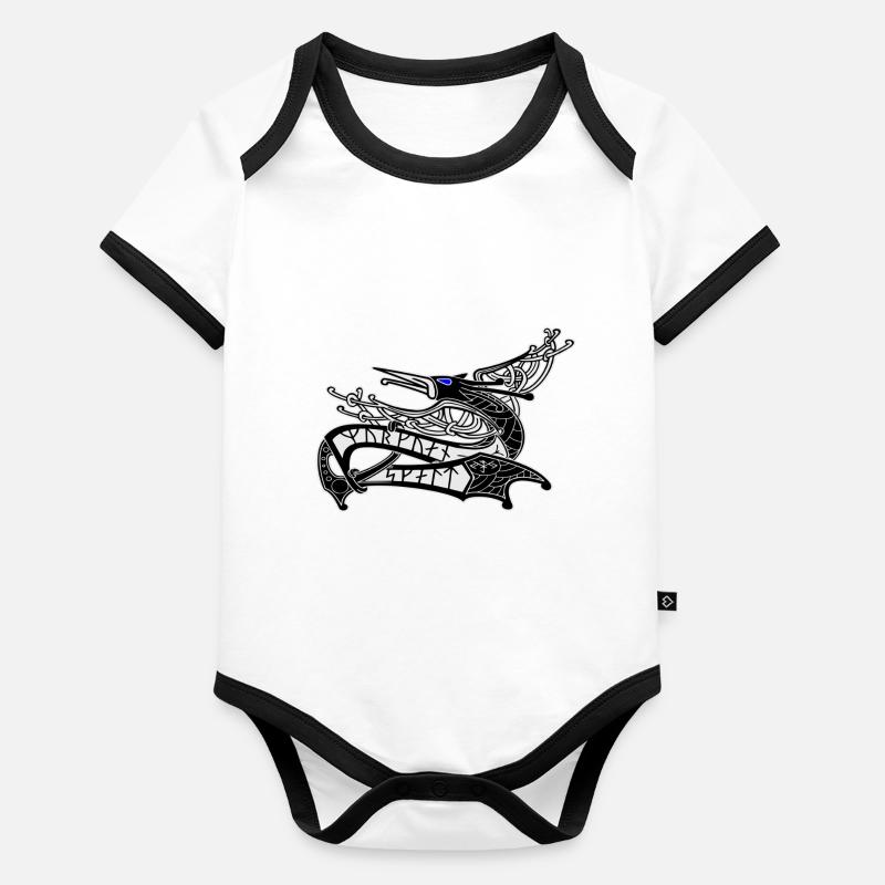 Logo du phénix - Body Bébé bio contrasté manches courtes - 