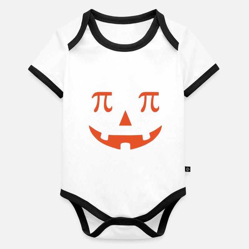 Kürbis Pi Kuchen , Jack O Lantern Halloween Baby Bio-Kurzarm-Kontrastbody