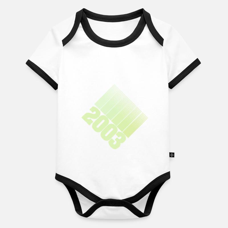 Année 2003 Body Bébé bio contrasté manches courtes