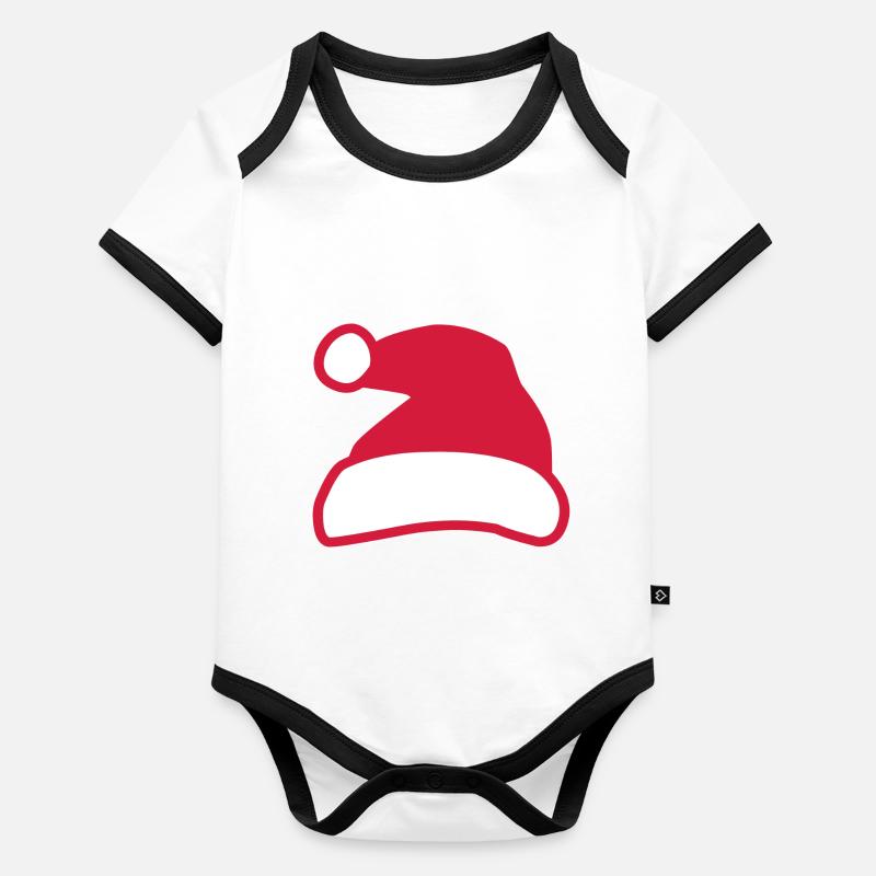Weihnachtsmann Baby Bio-Kurzarm-Kontrastbody