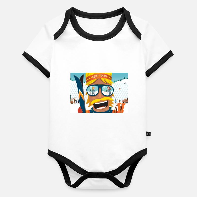 Hot Dogger - Mogul Skier Body Bébé bio contrasté manches courtes